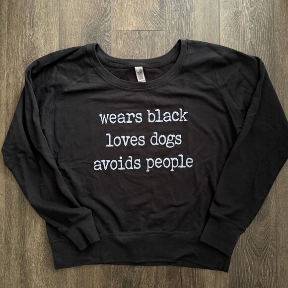 DOG LOVER SWEATSHIRT - Women - Black - Graphic - Large - Picture 1 of 3